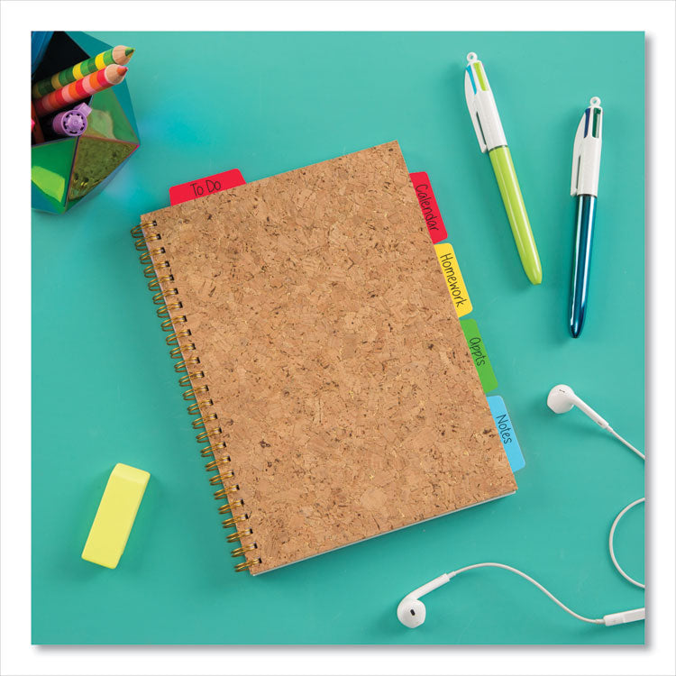 Ultra Tabs Repositionable Tabs, Margin Tabs: 2.5" x 1", 1/5-Cut, Assorted Colors, 24/Pack