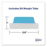 Ultra Tabs Repositionable Tabs, Margin Tabs: 2.5" x 1", 1/5-Cut, Assorted Colors, 24/Pack