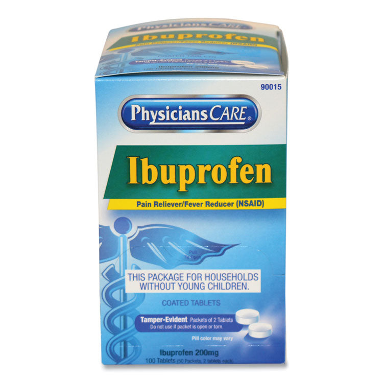 Ibuprofen Medication, Two-Pack, 50 Packs/Box