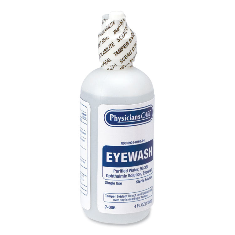 First Aid Refill Components Disposable Eye Wash, 4 Oz Bottle