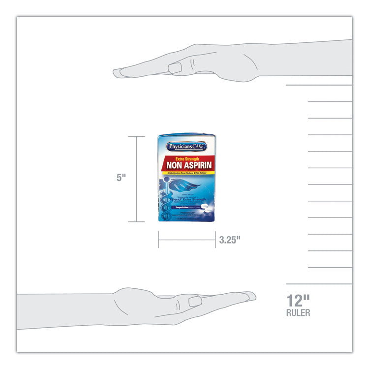 Pain Relievers/Medicines, XStrength Non-Aspirin Acetaminophen, 2/Packet, 125 Packets/Box