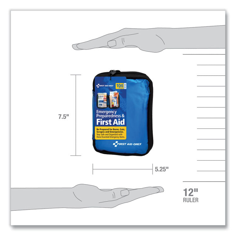 Soft-Sided First Aid and Emergency Kit, 104 Pieces, Soft Fabric Case