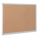 Earth Cork Board, 24" x 18", Tan Surface, Satin Aluminum Frame