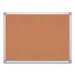 Earth Cork Board, 36" x 24", Tan Surface, Satin Aluminum Frame
