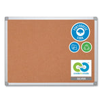 Earth Cork Board, 36" x 24", Tan Surface, Satin Aluminum Frame