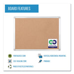 Earth Cork Board, 36" x 24", Tan Surface, Satin Aluminum Frame