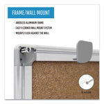 Earth Cork Board, 36" x 24", Tan Surface, Satin Aluminum Frame