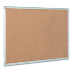 Earth Cork Board, 36" x 24", Tan Surface, Satin Aluminum Frame