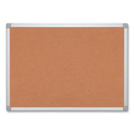 Earth Cork Board, 48" x 36", Tan Surface, Satin Aluminum Frame