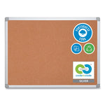 Earth Cork Board, 48" x 36", Tan Surface, Satin Aluminum Frame