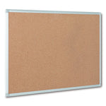 Earth Cork Board, 48" x 36", Tan Surface, Satin Aluminum Frame