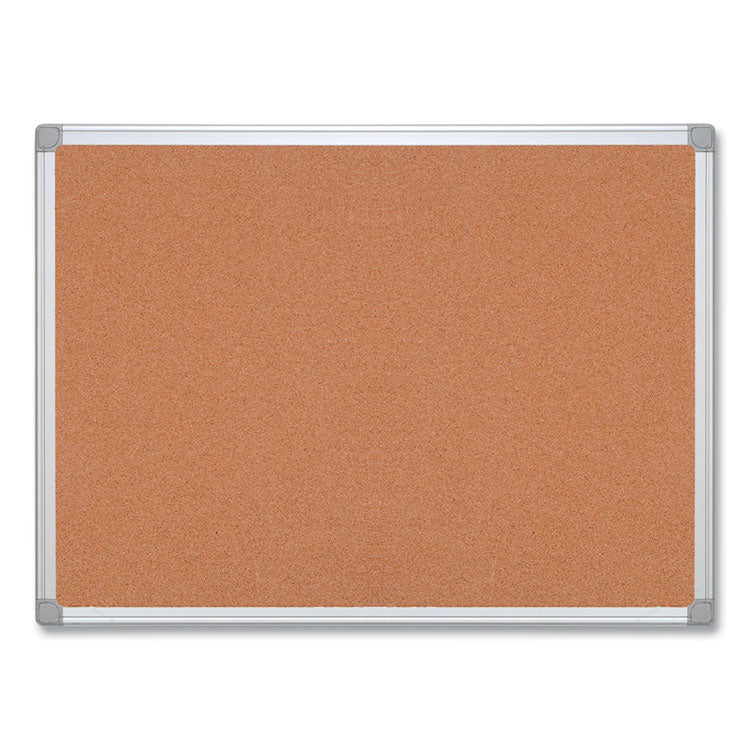 Earth Cork Board, 72" x 48", Tan Surface, Satin Aluminum Frame