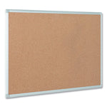 Earth Cork Board, 72" x 48", Tan Surface, Satin Aluminum Frame