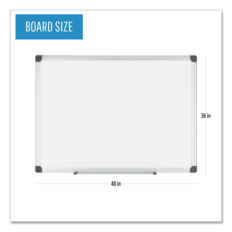 Porcelain Value Dry Erase Board, 36" x 48", White Surface, Satin Aluminum Frame