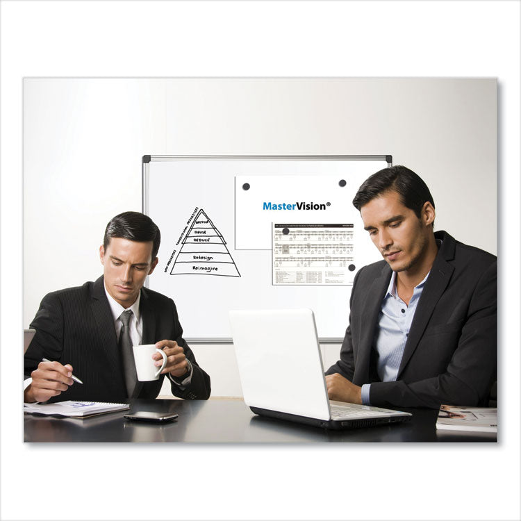 Porcelain Value Dry Erase Board, 36" x 48", White Surface, Satin Aluminum Frame