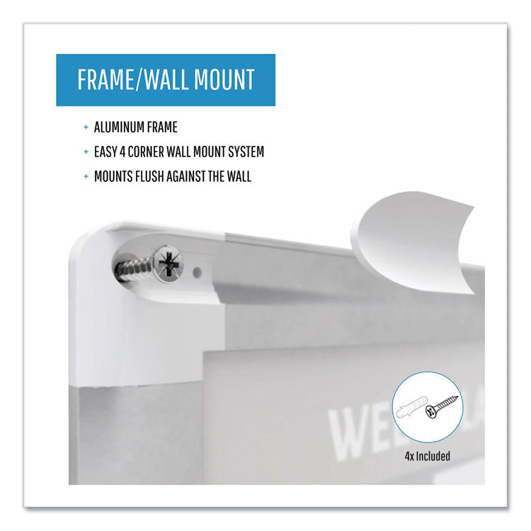 Magnetic Dry Erase Calendar Board, Monthly Planning/Scheduling, 36" x 24", White Surface, Satin Aluminum Frame