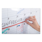 Magnetic Dry Erase Calendar Board, Monthly Planning/Scheduling, 36" x 24", White Surface, Satin Aluminum Frame