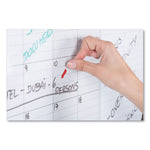 Magnetic Dry Erase Calendar Board, Monthly Planning/Scheduling, 36" x 24", White Surface, Satin Aluminum Frame
