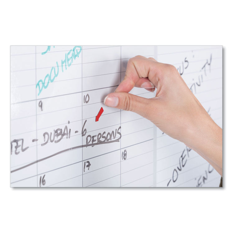 Magnetic Dry Erase Calendar Board, Monthly Planning/Scheduling, 48" x 36", White Surface, Satin Aluminum Frame
