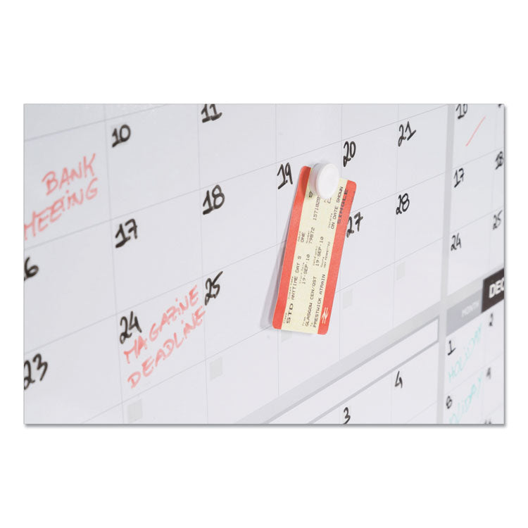 Magnetic Dry Erase Calendar Board, 12-Month Planning/Scheduling, 36" x 24", White Surface, Satin Aluminum Frame