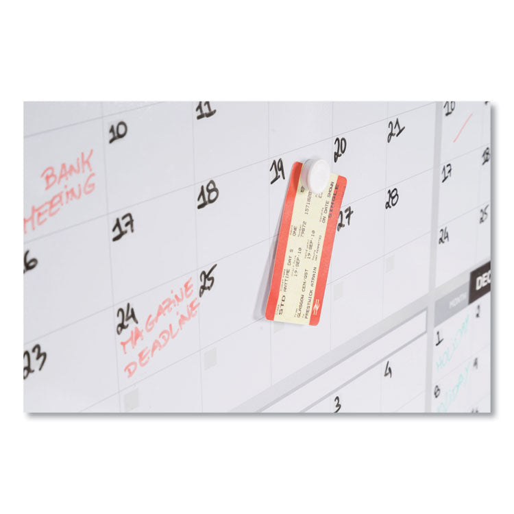 Magnetic Dry Erase Calendar Board, Four-Month Planning/Scheduling, 48" x 36", White Surface, Satin Aluminum Frame