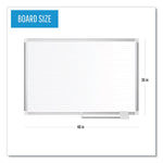 Ruled Magnetic Steel Dry Erase Planning Board, 48" x 36", White Surface, Satin Aluminum Frame
