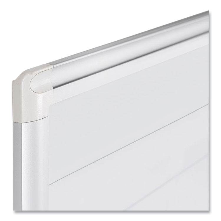 Ruled Magnetic Steel Dry Erase Planning Board, 48" x 36", White Surface, Satin Aluminum Frame