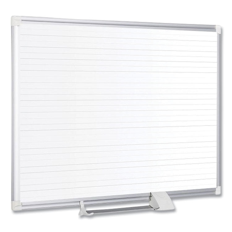 Ruled Magnetic Steel Dry Erase Planning Board, 48" x 36", White Surface, Satin Aluminum Frame