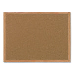 Value Cork Board with Oak Frame, 24" x 36", Brown Surface, Natural Oak Frame