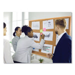 Value Cork Board with Oak Frame, 24" x 36", Brown Surface, Natural Oak Frame