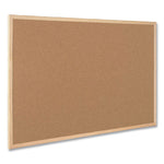 Value Cork Board with Oak Frame, 24" x 36", Brown Surface, Natural Oak Frame