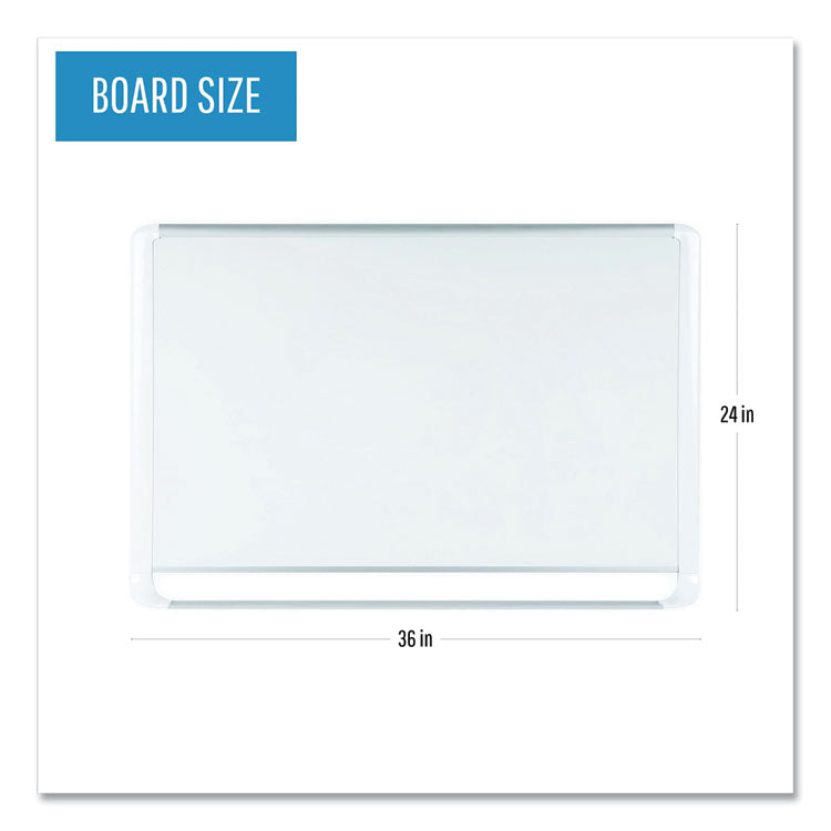 Gold Ultra Magnetic Dry Erase Boards, 36" x 24", White Surface, White/Natural Aluminum Frame