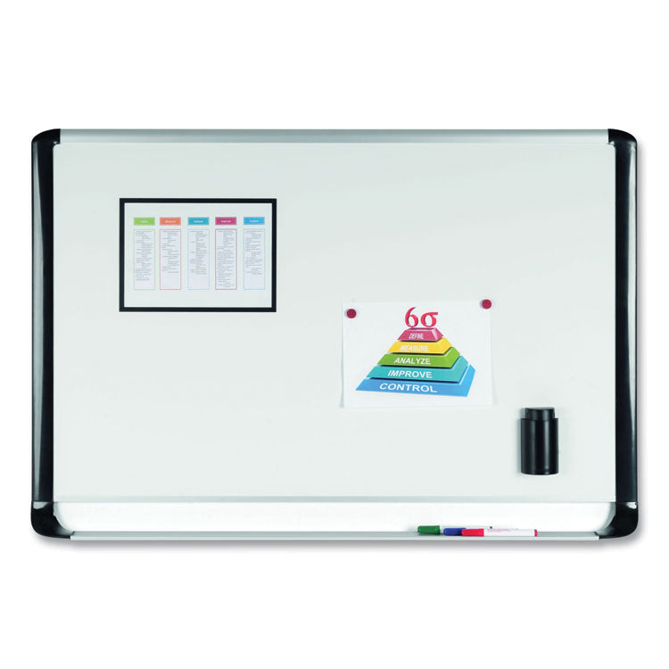 Gold Ultra Magnetic Dry Erase Boards, 48" x 36", White Surface, Black/Satin Aluminum Frame