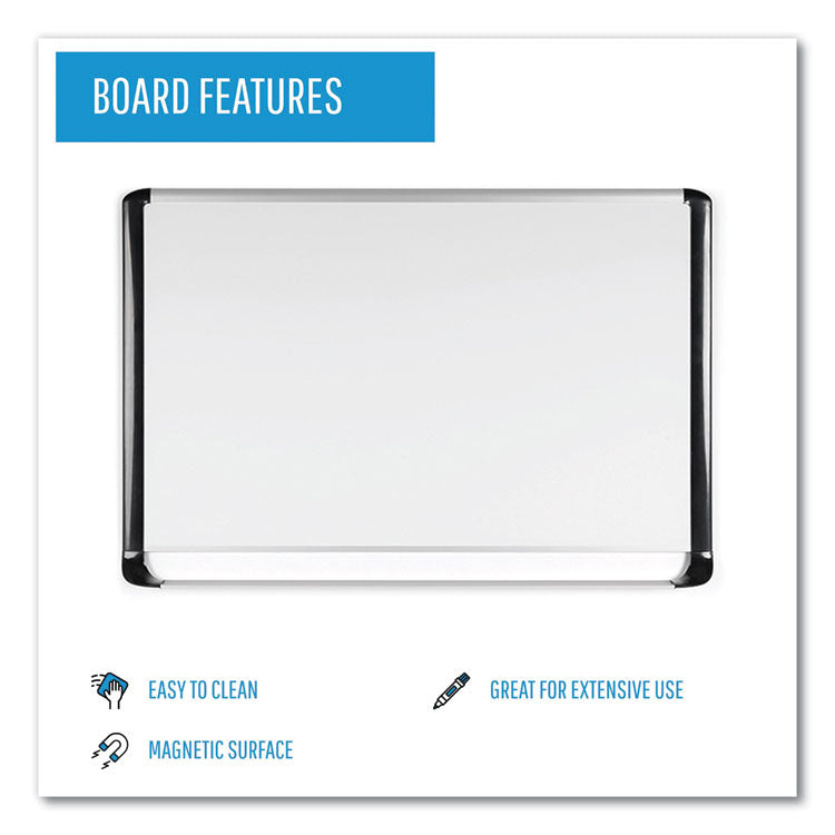 Pure Platinum Dry Erase Board, 96" x 48", White Surface, Silver/Black Aluminum Frame