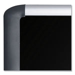 Soft-touch Bulletin Board, 72" x 48", Black Surface, Black/Satin Aluminum Frame