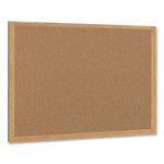 Earth Cork Board, 36" x 24", Tan Surface, Oak Finished Wood Frame