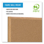Earth Cork Board, 48" x 36", Tan Surface, Oak Finished Wood Frame