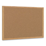 Earth Cork Board, 48" x 36", Tan Surface, Oak Finished Wood Frame