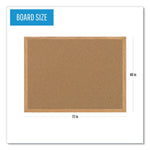 Earth Cork Board, 72" x 48", Tan Surface, Oak Finished Wood Frame