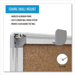 Earth Cork Board, 24" x 18", Tan Surface, Satin Aluminum Frame