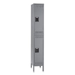 Double Tier Locker With Legs, Single Stack, 12w X 18d X 78h, Medium Gray