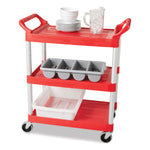 Cutlery Bin, 4 Compartments, 11.5 x 21.25 x 3.75, Plastic, Gray