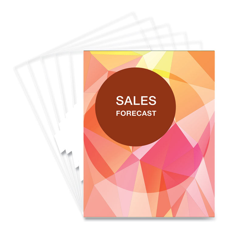 PET Ultra Clear Binding Covers, 5 mil, Clear, 11 x 8.5, Unpunched, 100/Pack