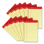 Perforated Ruled Writing Pads, Narrow Rule, Red Headband, 50 Canary-Yellow 5 X 8 Sheets, Dozen