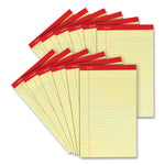 Perforated Ruled Writing Pads, Wide/legal Rule, Red Headband, 50 Canary-Yellow 8.5 X 14 Sheets, Dozen