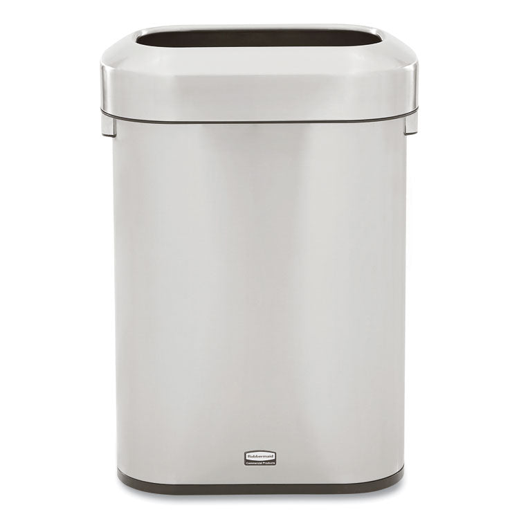 Refine Series Waste Receptacle, 15 gal, Plastic/Stainless Steel