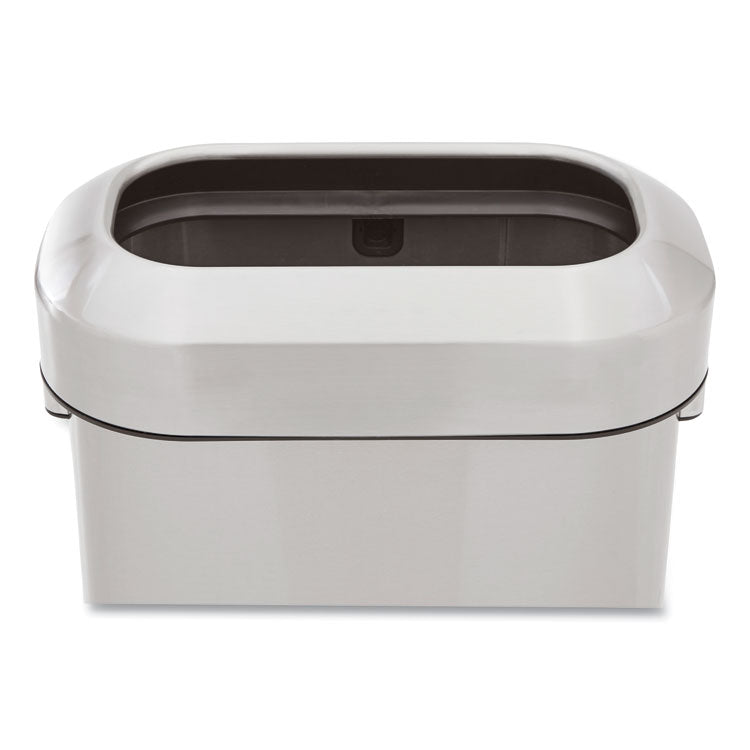 Refine Series Waste Receptacle, 15 gal, Plastic/Stainless Steel