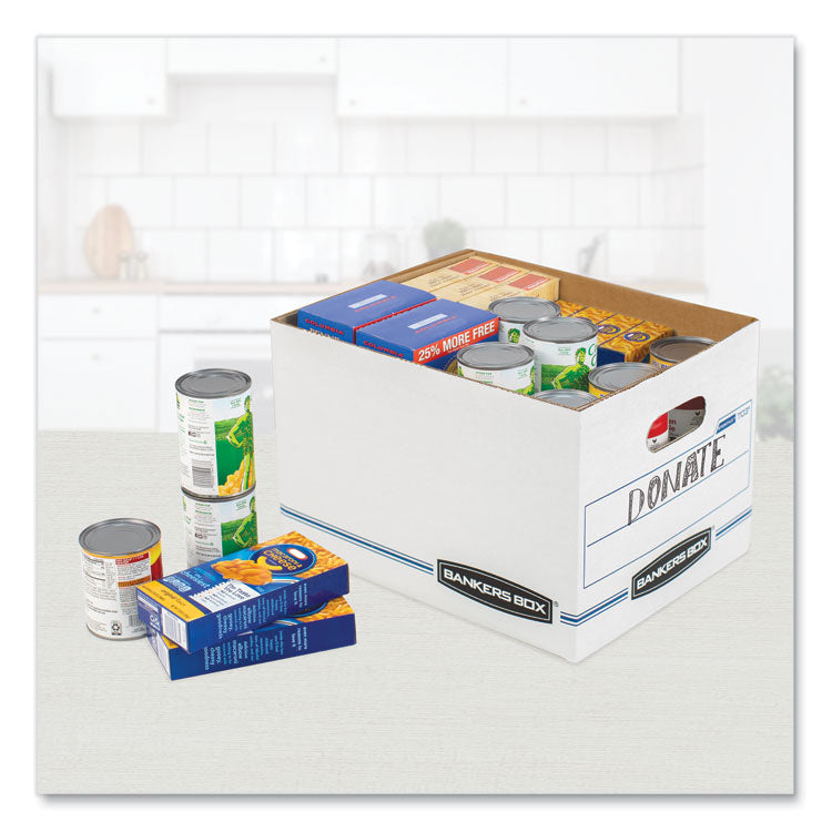 Easylift Basic-Duty Strength Storage Boxes, Letter Files, 12.75" X 13.25" X 10.5", White/blue, 12/carton