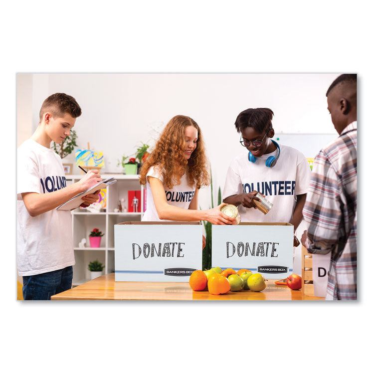 Easylift Basic-Duty Strength Storage Boxes, Letter Files, 12.75" X 13.25" X 10.5", White/blue, 12/carton