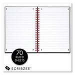 Flexible Cover Twinwire Notebooks, SCRIBZEE Compatible, 1-Subject, Wide/Legal Rule, Black/Red Cover, (70) 8.25 x 5.63 Sheets